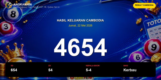 Result Cambodia hari ini 22 Mei 2026 angka 4654