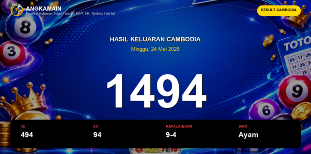 Result Cambodia hari ini 24 Mei 2026 angka 1494