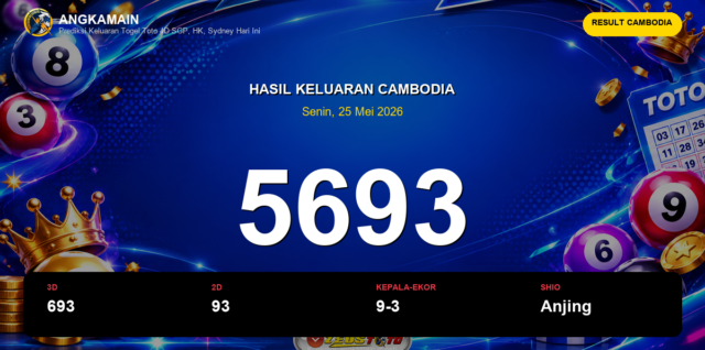 Result Cambodia hari ini 25 Mei 2026 angka 5693