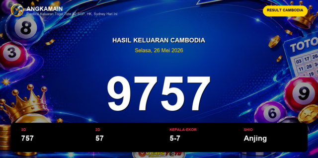 Result Cambodia hari ini 26 Mei 2026 angka 9757