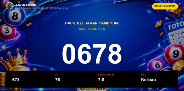 Result Cambodia hari ini 27 Mei 2026 angka 0678