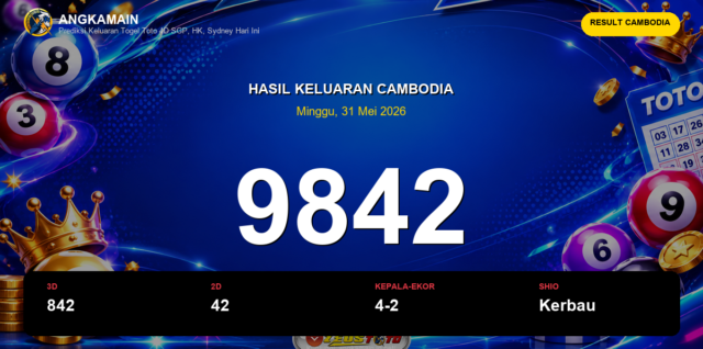 Result Cambodia hari ini 31 Mei 2026 angka 9842