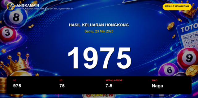 Result Hongkong hari ini 23 Mei 2026 angka 1975