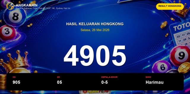 Result Hongkong hari ini 26 Mei 2026 angka 4905