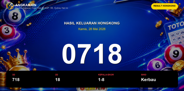 Result Hongkong hari ini 28 Mei 2026 angka 0718