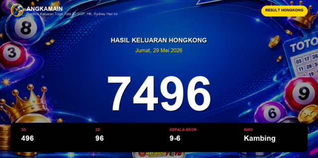 Result Hongkong hari ini 29 Mei 2026 angka 7496