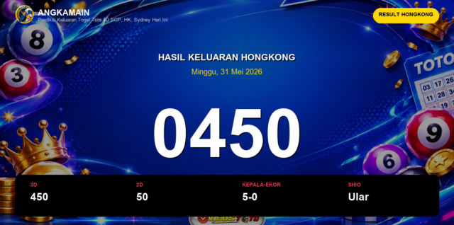 Result Hongkong hari ini 31 Mei 2026 angka 0450