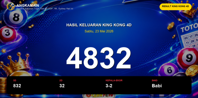 Result King Kong 4D hari ini 23 Mei 2026 angka 4832