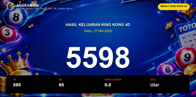 Result King Kong 4D hari ini 27 Mei 2026 angka 5598