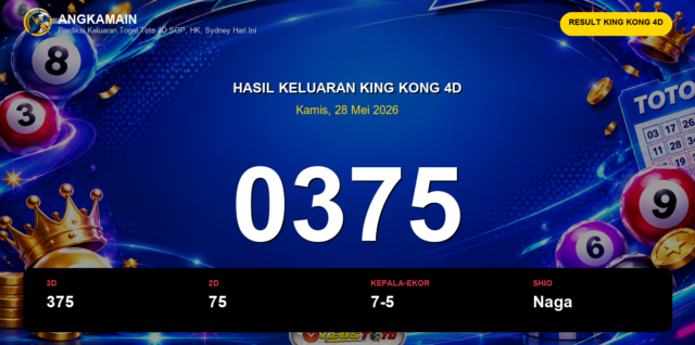 Result King Kong 4D hari ini 28 Mei 2026 angka 0375