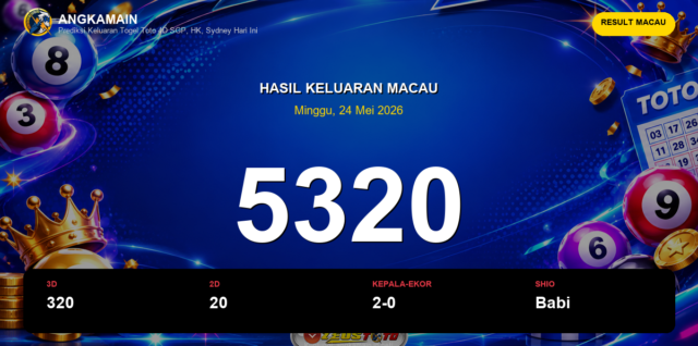 Result Macau hari ini 24 Mei 2026 angka 5320