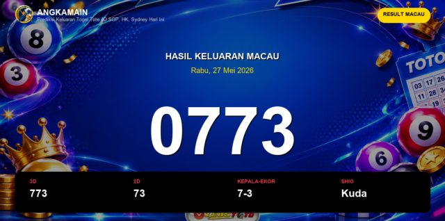 Result Macau hari ini 27 Mei 2026 angka 0773