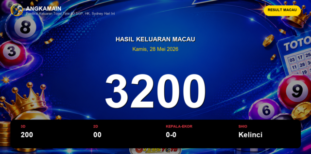 Result Macau hari ini 28 Mei 2026 angka 3200