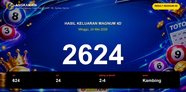 Result Magnum 4D hari ini 24 Mei 2026 angka 2624