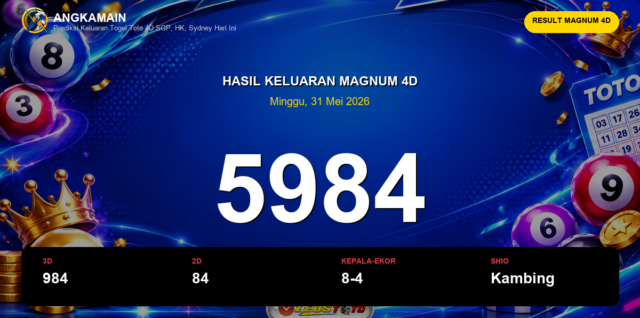 Result Magnum 4D hari ini 31 Mei 2026 angka 5984