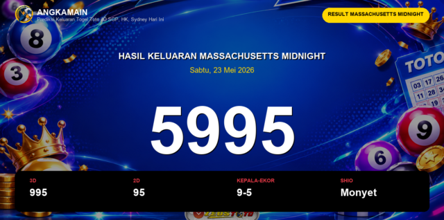 Result Massachusetts Midnight hari ini 23 Mei 2026 angka 5995