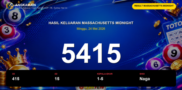Result Massachusetts Midnight hari ini 24 Mei 2026 angka 5415