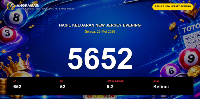 Result New Jersey Evening hari ini 26 Mei 2026 angka 5652