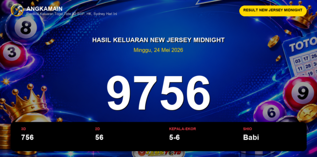 Result New Jersey Midnight hari ini 24 Mei 2026 angka 9756