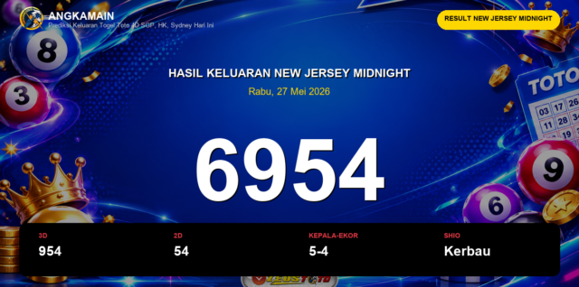 Result New Jersey Midnight hari ini 27 Mei 2026 angka 6954