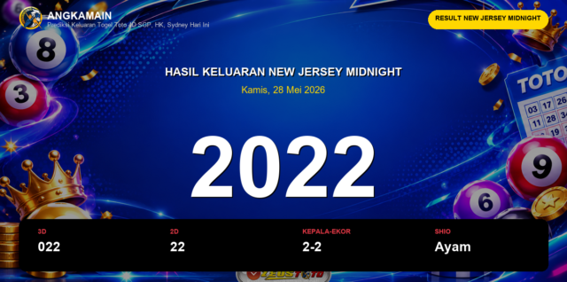 Result New Jersey Midnight hari ini 28 Mei 2026 angka 2022