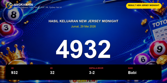Result New Jersey Midnight hari ini 29 Mei 2026 angka 4932