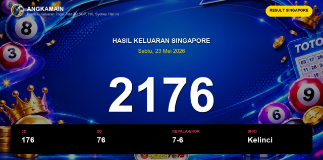 Result Singapore hari ini 23 Mei 2026 angka 2176