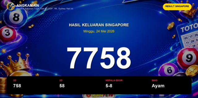 Result Singapore hari ini 24 Mei 2026 angka 7758