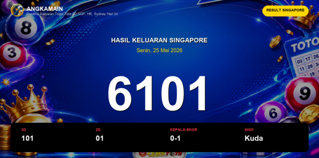 Result Singapore hari ini 25 Mei 2026 angka 6101
