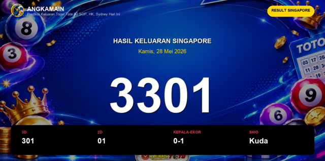 Result Singapore hari ini 28 Mei 2026 angka 3301
