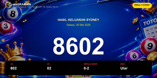 Result Sydney hari ini 26 Mei 2026 angka 8602