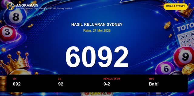 Result Sydney hari ini 27 Mei 2026 angka 6092