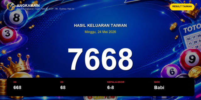 Result Taiwan hari ini 24 Mei 2026 angka 7668