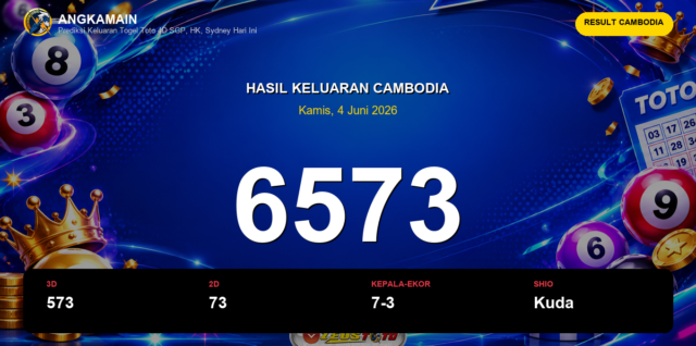 Result Cambodia hari ini 4 Juni 2026 angka 6573