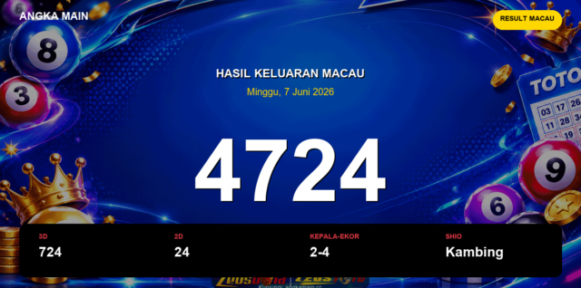 Result Macau hari ini 7 Juni 2026 angka 4724