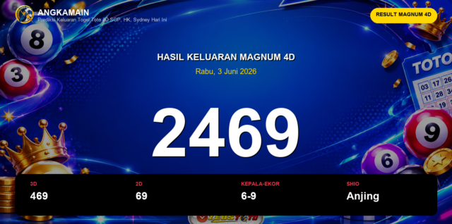 Result Magnum 4D hari ini 3 Juni 2026 angka 2469