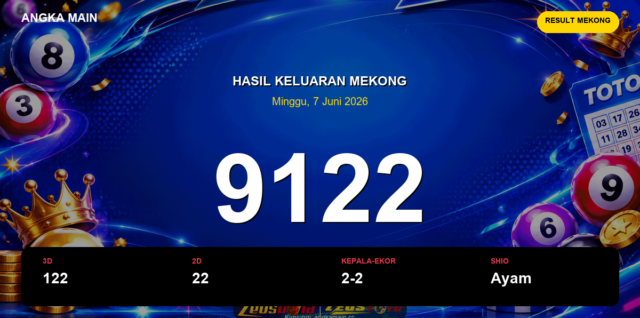 Result Mekong hari ini 7 Juni 2026 angka 9122