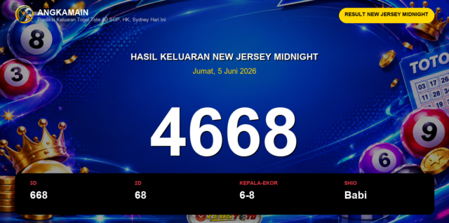 Result New Jersey Midnight hari ini 5 Juni 2026 angka 4668