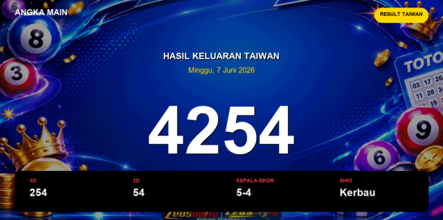 Result Taiwan hari ini 7 Juni 2026 angka 4254